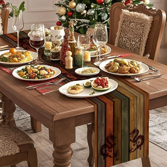 Compass Table Runner,Dining Decor for Kitchen Coffee Table Family Dinners Holiday Parties Wedding Events Decor(13x72 inch)