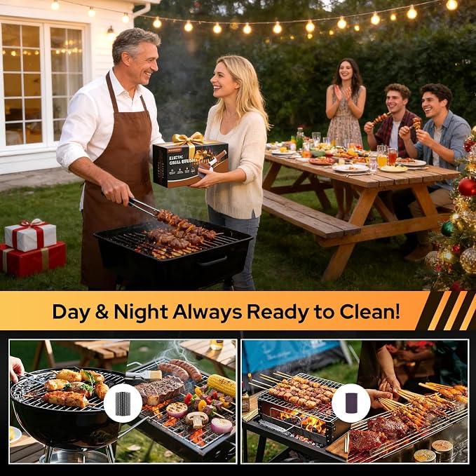 ๐ต๐๐๐๐๐-๐ฎ๐๐ Electric Grill Brush, BBQ Grill Cleaner with Digital Display, Variable Speed Cordless Rotary Grill Brush, Replaceable Heads Grill Cleaning Brush for Barbecue Grates