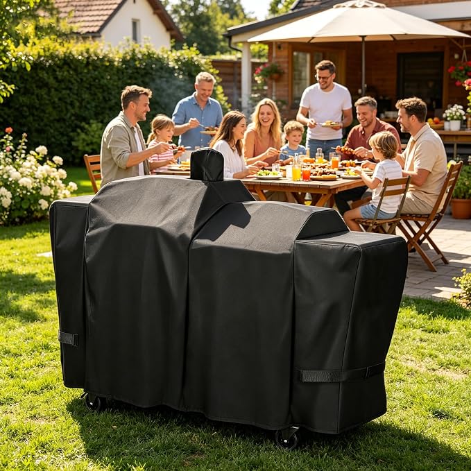 Grill Cover for Pit Boss PB1285KC Combo Grill, Waterproof Heavy Duty | Cover Fits Pit Boss PB1285KC KC Combo Platinum Series Wood Pellet & Gas Grill, 600D Outdoor BBQ Cover with Weather Protection