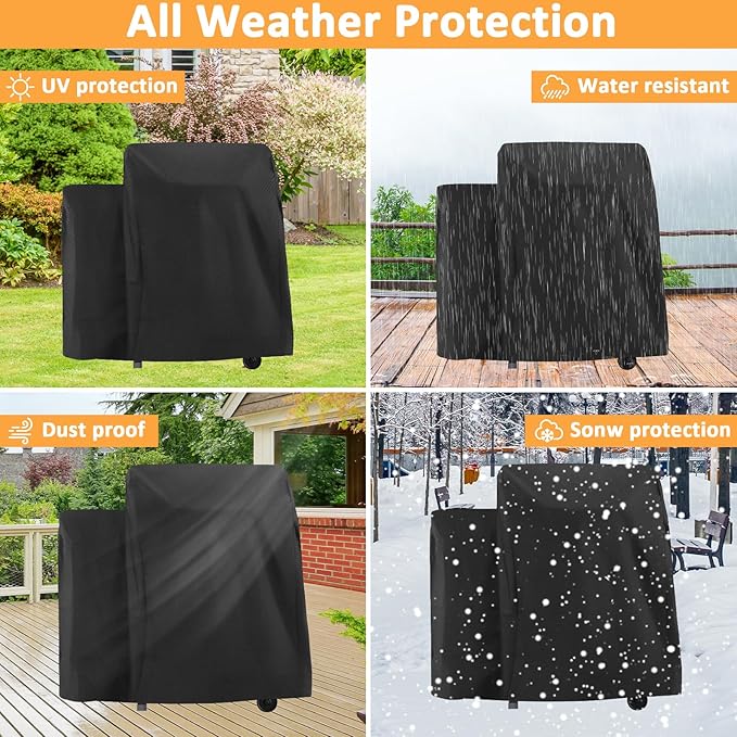 Grill Cover for Traeger 20 Series, Waterproof Smoker Cover for Traeger Tailgater 20 Series Grills, Junior, Bronson and Recteq 340 Grills, 600D Pellet BBQ Cover for Tailgater 20 Series