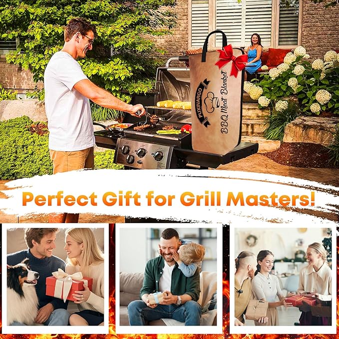 BBQ Blanket for Resting Meat, Puxinargo Brisket Blanket Meat Resting Bag for Smoking, Grilling Meat Insulated Resting Bag with Wide Mouth & Reinforced Handles for Large Brisket/Turkey, Large 23"
