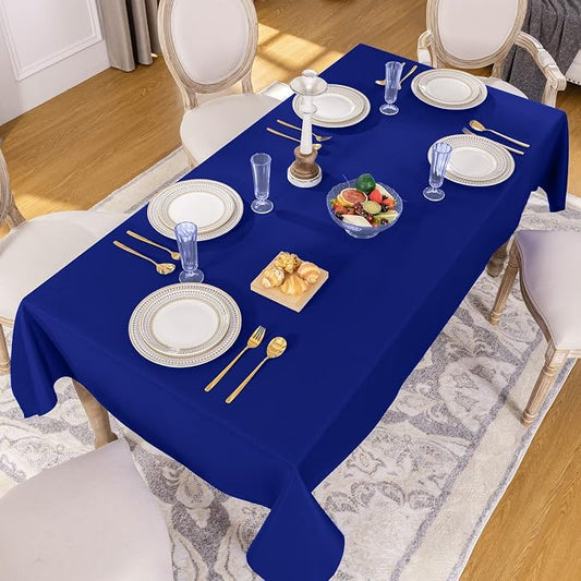 Softalker Rectangle Tablecloth, Waterproof Table Cloths Wrinkle Free Fabric Washable Polyester Table Cover for Dining Tables Party Outdoor Camping Parties Buffet Wedding - 90 x 156 inch, Royal Blue