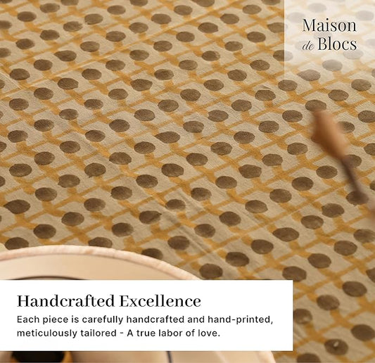 100% Cotton Hand Block Printed, Tablecloth for Kitchen, Dining, Table Cover for Parties, Chritmas, Weddings, Barbecues and Summer picnics Table Cloth