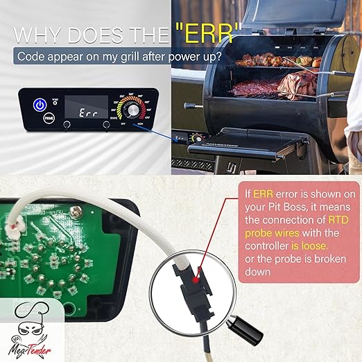 RTD Probe Sensor Replacement for Pit Boss Grill and Smoker, Internal Grill Probe Replacement for PB1000XL-025-R00 V2 (70123-AMP), Ambient Temperature Probe for Pit Boss