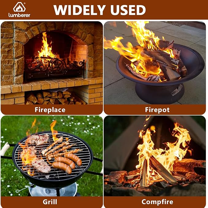 Lumberer 60 pcs Tumbleweed Fire Starter, Waterproof, All-Weather,for Fireplace Indoor, Campfires, Grill, Wood Stove, Fire Pit, Smoker, Chimney, Pizza Oven and Coal Stove.