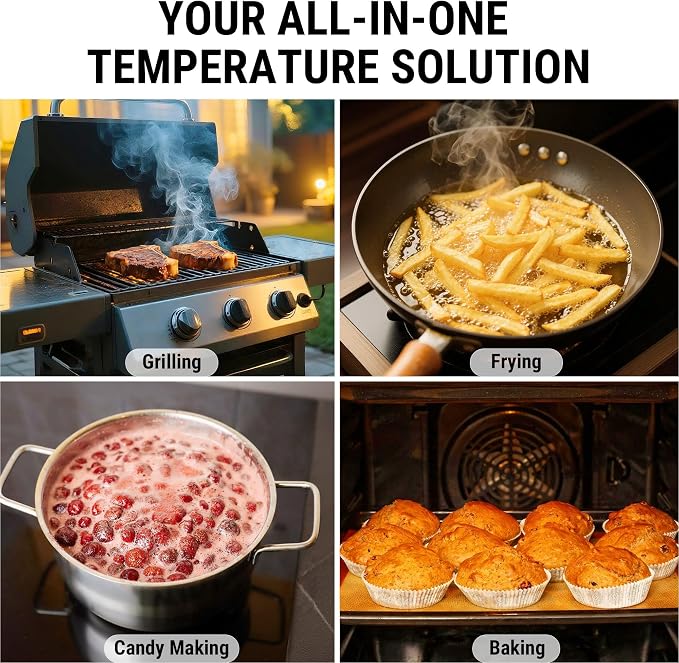TempPro TempSwift 1 Sec Instant Read Meat Thermometer Digital | Kitchen Food Thermometer with 180° Rotating Display, IP67 Waterproof Cooking Thermometers for Deep Fry Smoker Grill BBQ