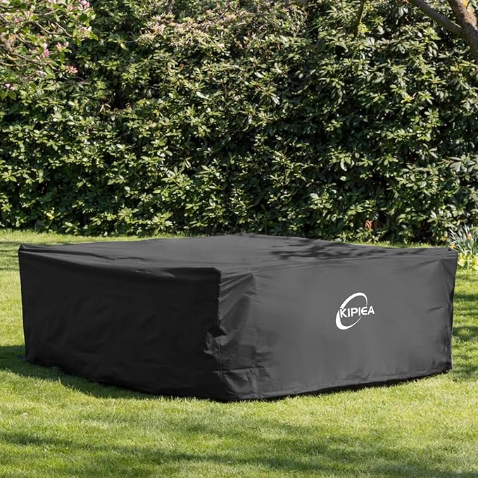 Kipiea Patio Furniture Covers Waterproof Winter, Heavy-Duty Outdoor Furniture Set Covers for Table Chairs, Anti-UV, No Tears or Fading (65" L x 42" W x 28" H)