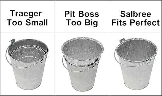 Smoker Bucket Drip Foil Liner Tray for Catching Grease, Compatible with Traeger, Oklahoma Joe, Pit Boss & Other Grill Bucket Accessories for Pro Pellet Oklahoma Joe's (12pk, 5.75x5.75 inches)