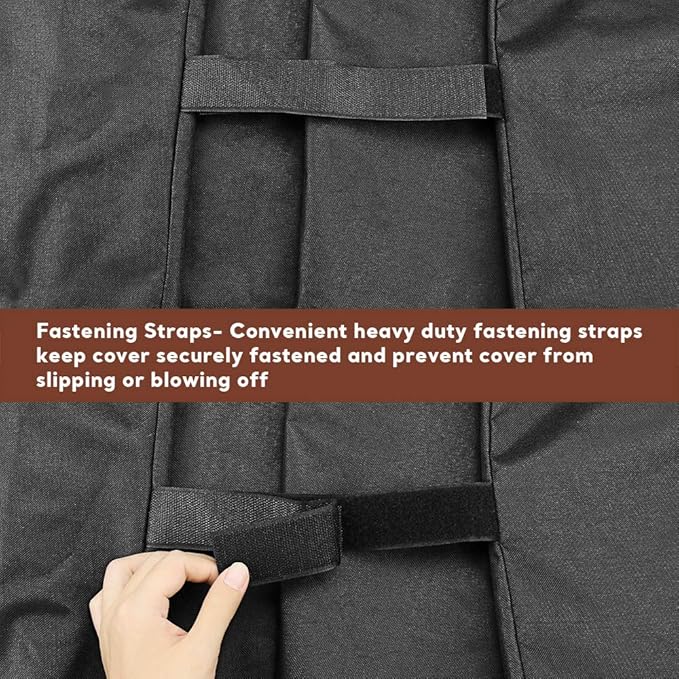 60 Inch Grill Cover for 3-5 Burner Gas Grills, Heavy Duty Outdoor BBQ Cover with Handles, Air Vents and Hook-and-Loop Straps, Compatible with Nexgrill 720-0830H 720-0888S 720-0888N, Char-Broil, Weber