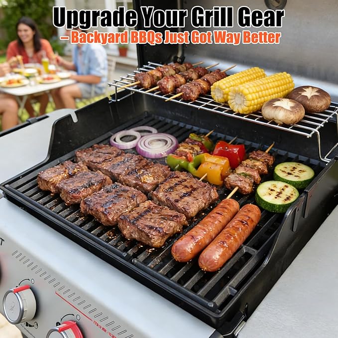 17.5" Grill Grates for Weber Spirit 300/400 & GS4 Spirit II 300 Series, Spirit E/S-310 E/S-320 E/S-330 E425 E435, Genesis Silver/Gold B & C, Spirit 700,Cast Iron Grill Parts for Weber Spirit 7638 7639