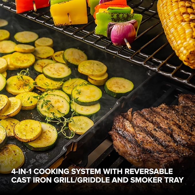 Nexgrill 4-Burner Dual Fuel Gas Grill with Side Burner and Griddle Insert, 626 SQ In Total Cooking Space, 59,000 BTUs Output, BBQ Grill Perfect for Outdoor Gatherings - 720-0958HE