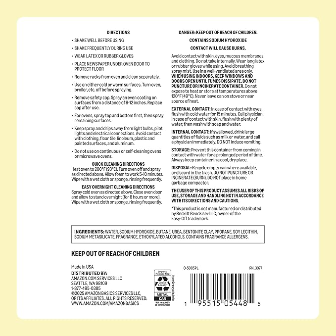 Amazon Basics Heavy Duty Oven Cleaner, 16 OZ, Pack of 3