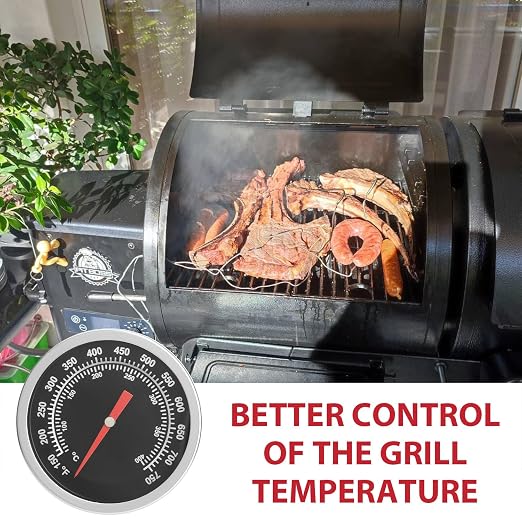 Smoker Temperature Gauge for Pit Boss Vertical 2 & 3-Series, PB1230G Pit Boss Memphis Ultimate Thermometer Accessories, BBQ Temp Gauge for Pit Boss Combo Charcoal Grills, Black