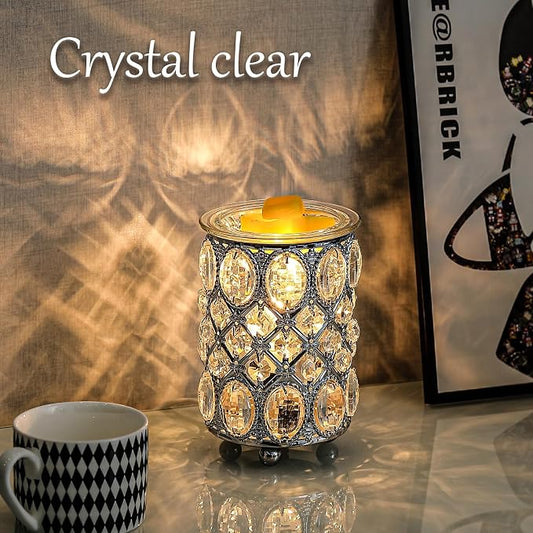 Leyoue Wax Warmer Wrought Iron Crystal Wax Melt Warmer Electric Oil Burner Wax Melt for Gifts & Decor, Home, Office, SPA,Bedroom