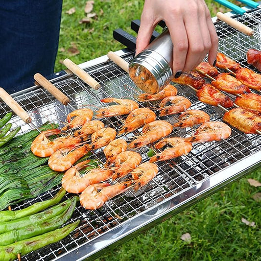 Large Folding Portable Charcoal Grill Large Camping Grill Stainless Steel Bbq Grill Kit with Carry Bag Outdoor Barbecue Suitable for Outdoor Picnics, Family Gatherings 73 * 70 * 33 cm