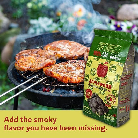 13lb Oak & Applewood Charcoal Briquettes - All Natural Wood Charcoal for Grilling - Premium BBQ Briquettes - Quick Light, Pure Hardwood - Long Burning, Rich Smoky Flavor - by Billy Buckskin