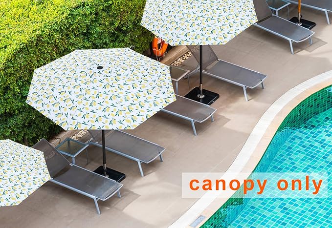 MASTERCANOPY Patio Umbrella 9 ft Replacement Canopy for 8 Ribs-Yellow Lemon Canopy Only