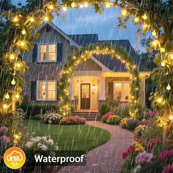 2 Pack Battery Operated String Lights - 52FT 120 LED Globe Fairy Lights with Remote, Waterproof String Light Indoor Outdoor 8 Modes with Timer for Bedroom Classroom Dorm Christmas Decor, Warm White