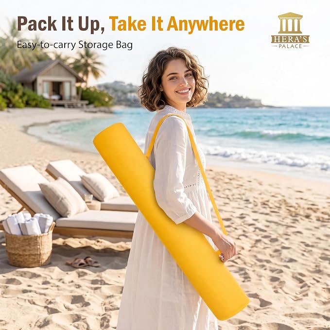 HERA'S PALACE 7 ft Heavy Duty Beach Umbrella with Sand Anchor, Fringe Umbrella for Sand, UV 50+, Patio Umbrella with Tilt Pole for Garden Pool Backyard