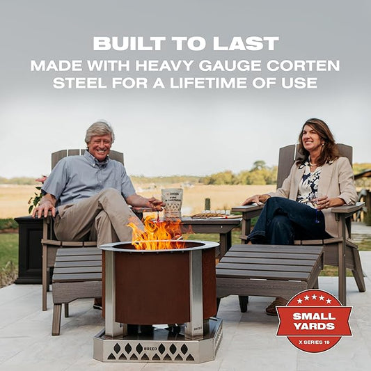 Breeo Smokeless Fire Pit (X Series 19, Corten Steel) | 22.1 inch Smokeless Fire Pit for Outside | 47 Pounds | Ideal for Families | Compatible with Wide Range of Breeo Accessories