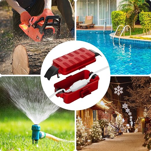 Flemoon 2 Pack IP55 Small Outdoor Electrical Box Waterproof for Power Strip | Inner 5.9 x 3.2 x 1.8inch, Extension Cord Cover with Detachable Awning Covers for Plug, Outlet, Holiday Lights, Red
