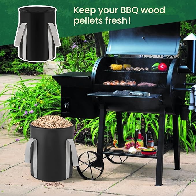 20 lb Wood Pellet Storage Bag, Waterproof Pellet Storage Container for Grill & Smoker, Keep Pellets Dry, Portable Outdoor BBQ Fuel Storage (1 PCS, 20 lbs)