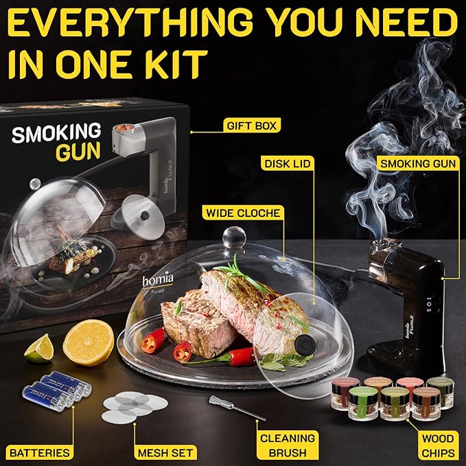 Cocktail Smoker Kit - Whiskey Smoker Kit - Smoke Infuser - Extended Kit, 14 PCS, Smoker Machine with Accessories and Wood Chips - Indoor Smoker - Gift for Men