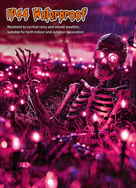 2 Pack Purple Halloween Mini Lights, 10 Feet 50 Count Mini String Lights | Total 100 Count Incandescent Bulb, Connectable Halloween Light for Haunted House Ghost Party Holiday Window Indoor Decoration