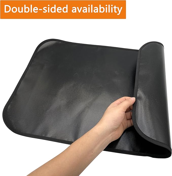Fire Pit Mat for Solo Stove Fireproof Mat Under Grill Tabletop Deck Oilproof Waterproof Firepit Mats Heat Resistant Mat BBQ Pad Outdoor Indoor Accessories (Rectangle 25×17in)