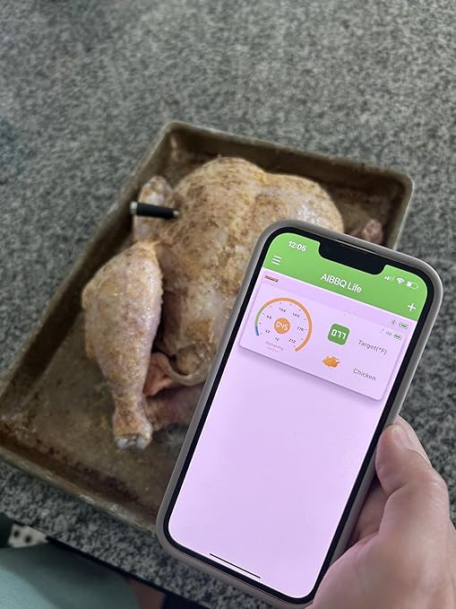 Grill Sync Wireless Meat Thermometer for Grilling, Smoking, Bluetooth Cooking with Dual Sensor Probe, Smart App Control for Grill, Smoker, Oven, Air Fryer, Waterproof Probe, USB-C Charging Case
