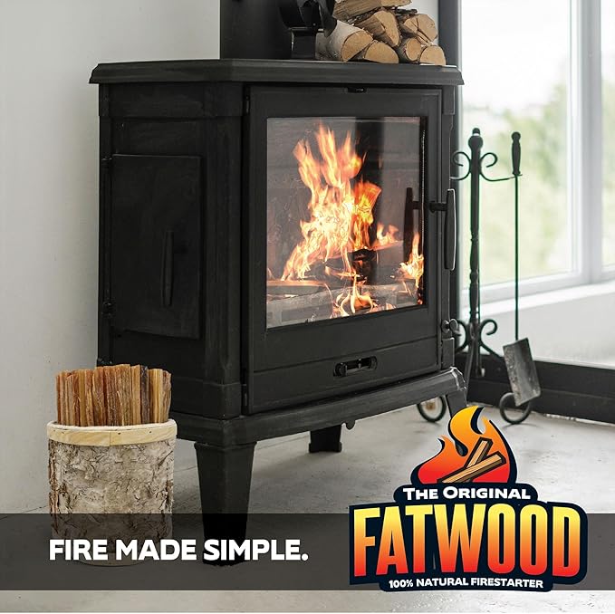 All-Natural Pine Wood Fatwood Firestarter for Fireplace, Chimeneas, Grill or Pellet and Wood Stoves, 5-Pound Birch Bucket