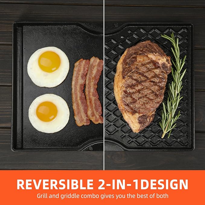 Grill Griddle for Weber Spirit 300 Series - Dual Sided Sear Parts for Spirit II 300,Spirit E/S310 E/S315 320 330 SP320,Spirit 700,Genesis 1000-3500,Gold & Silver B/C Gas