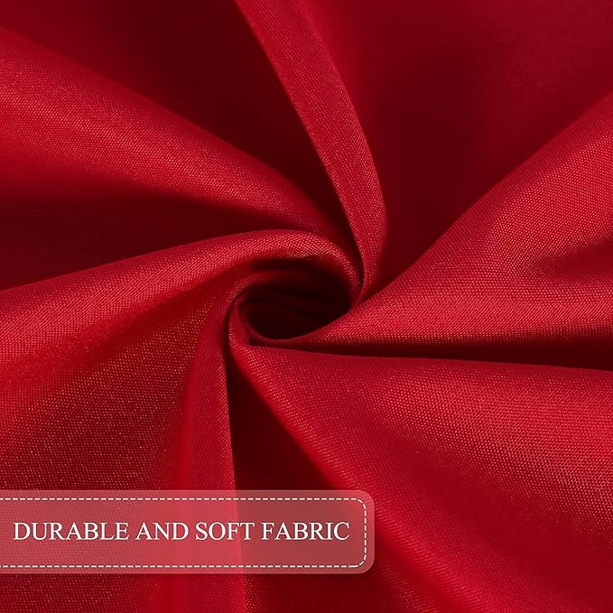 SARAFLORA Outdoor and Indoor Tablecloth -60 inch Round, Red Wrinkle Free Washable Waterproof Table Cloth with Umbrella Hole and Zipper Round Table Cover for Spring/Summer/Patio/Picnic/BBQS/Party