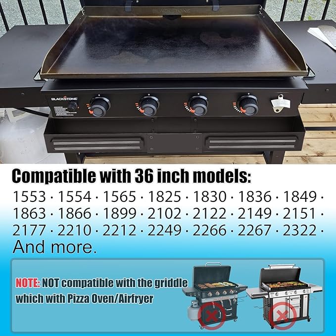 Front Griddle Caddy with 2-Pack Magnetic Tool Holder for Blackstone 36 Inch Griddle, Large Capacity Utensil & Condiment Organizer for Mess-Free BBQ, Easy-Access Grill Caddy for Accessories Storage