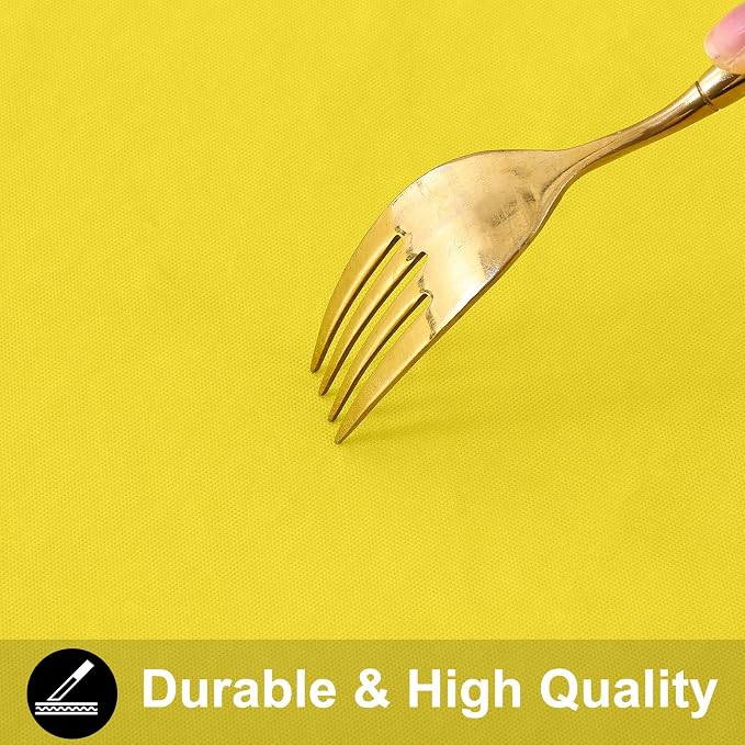 Smiry Rectangle Table Cloth 60x102 Inch, Waterproof Wipeable Vinyl Tablecloths Protector, Oil Spill Proof Plastic Table Cover for Dining, Picnic, Camping, Outdoor, Yellow
