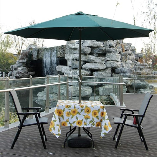 EHouseHome Outdoor Indoor 60inch SquareTablecloth with Umbrella Hole and Zipper, Waterproof Zippered Patio Table Cloths, Spring/Summer Table Covers for Backyard Circular Table/BBQs/Picnic
