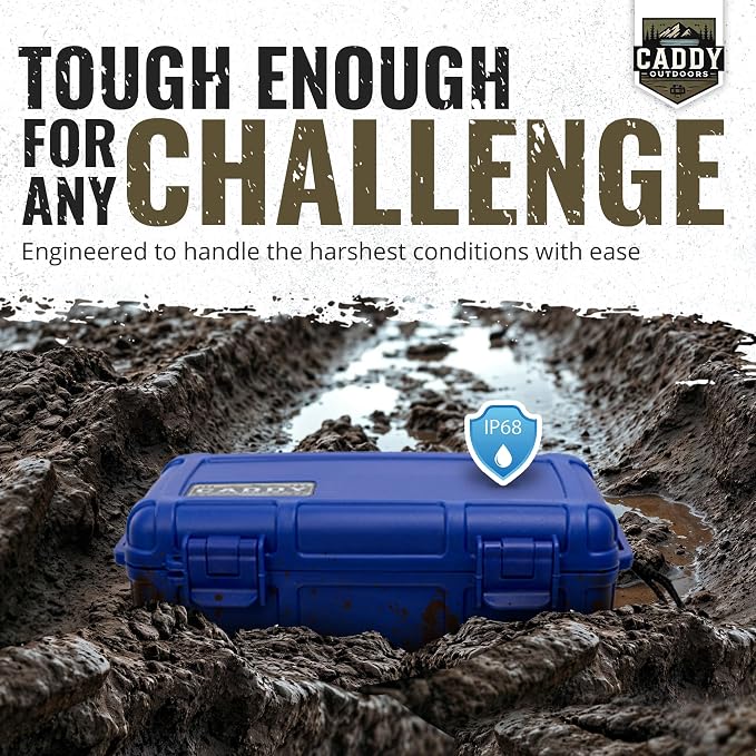 Waterproof Storage Case 1.2 L Capacity – Heavy-Duty Gear Box with Foam, Carabiner & Lanyard – Crushproof, Airtight Outdoor Container for Camping, Hiking, Fishing
