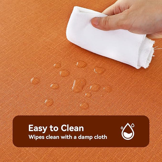 Romanstile Halloween 100% Waterproof PVC Tablecloth, Rectangle Oil Spill Proof Stain Resistant Vinyl Table Cloth, Wipe Clean Plastic Table Covers for Kitchen/Dining/Parties - 60 x 84 Inch, Orange