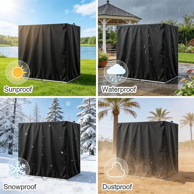 Kasla Outdoor Storage Cabinet Cover, 52"L×30"W×43"H | Heavy-Duty and Waterproof, Fits Storage Shelf, Storage Shed, Deck Box for Kitchen Patio Garden Organization and Storage