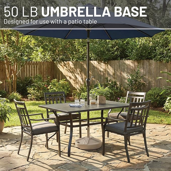 US Weight Durable 50 Pound Fillable Umbrella Base Designed to be Used with a Patio Table