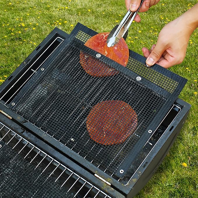UNCO BBQ Grilling Bags, 2 Pack, 11.8"x10.6", Mesh Grill Bags with Basting Brush, Easy to Clean, Reusable Mesh Barbecue Pouch