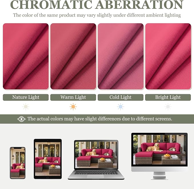 9 Pcs Outdoor Patio Cushions Covers Replacement Sets, Covers Only | 9 Pcs Patio Cushions Covers Replacement UV Resistant, Water Anti-Slip, Heavy-Duty Zippers for 5 Pcs Patio Furniture Set