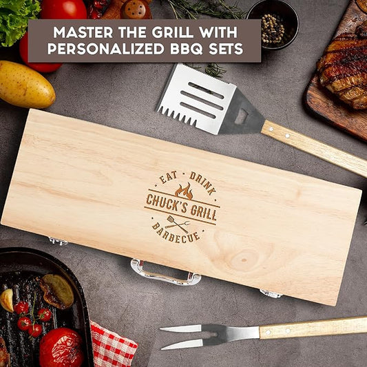 BBQ Grill Accessories Set, 11 Pcs Grill Accessories Grilling Gifts for Men, Stainless Steel Grill Tools for Camping Barbecue, BBQ Accessories Gifts for Dad, BBQ Set for Him
