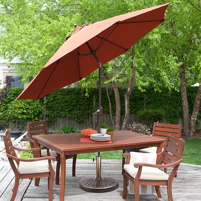Blissun 26.5 lbs Outdoor Living Heavy Duty Round Antiqued Patio Umbrella Base, Bronze