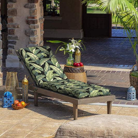 Arden Outdoor Chaise Cushion, 21 in x 72 in, Weather-Proof, Rain-Proof, Fade Resistant Patio Cushion for Chaise Lounger Onyx Cebu | Lounge Cushion, Weather-Proof, Rain-Proof, Fade Resistant for Chaise Lounger, Mold and Mildew Resistant