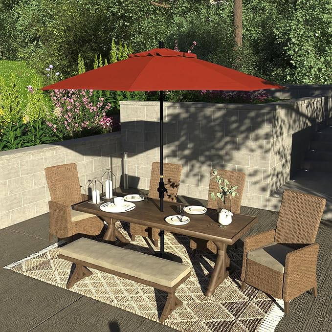 California Umbrella 9' Round Aluminum Pole Fiberglass Rib Market Umbrella
