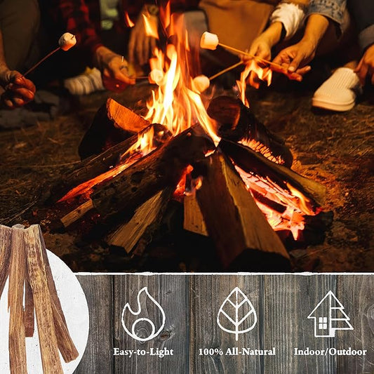 Fatwood Fire Starter Sticks 10lb Box - Indoor/Outdoor 100% All Natural Pine Fire Starters for Campfires, Fireplace, Firepit, or BBQ Grill - Kindling Wood Firewood Lighter by Pure Garden, (Pack of 2)