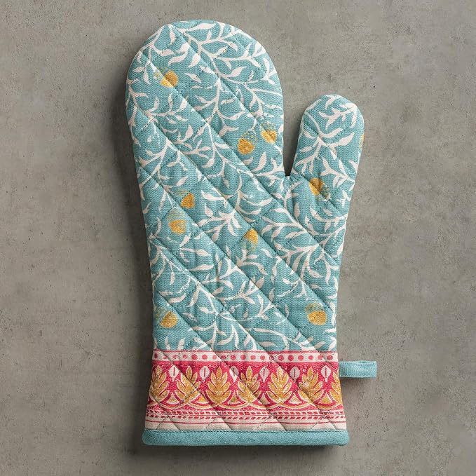 Maison d'Hermine Oven Gloves 100% Cotton Oven Mitt (7" x 13", Pack of 1) | With Loop Heat Resistant BBQ Cooking Gloves Baking Kitchen Handling Hot Pans Thanksgiving Christmas - Carpo