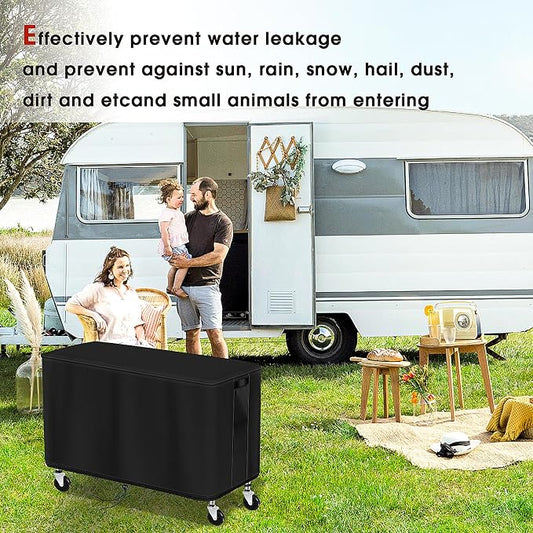 Outdoor Cart Cover for ELAFROS 550 lbs 2 Tier Plastic Utility Cart, Waterproof Service Cart Covers Rolling Tool Cart Covering - 36"Lx18"Wx29"H, Black | Waterproof Service Cart Covers Rolling Tool Cart Covering - 36"Lx18"Wx29"H, Black