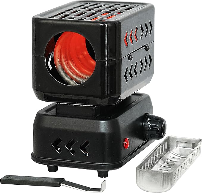 minkah 3D Coal Burner Charcoal Starter Hot Plate Electric Stove Coconut Starter Multipurpose Turbo Coal Burner 1200W High Power Cube Coil Burner Fire Starter Faster Heating